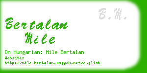 bertalan mile business card